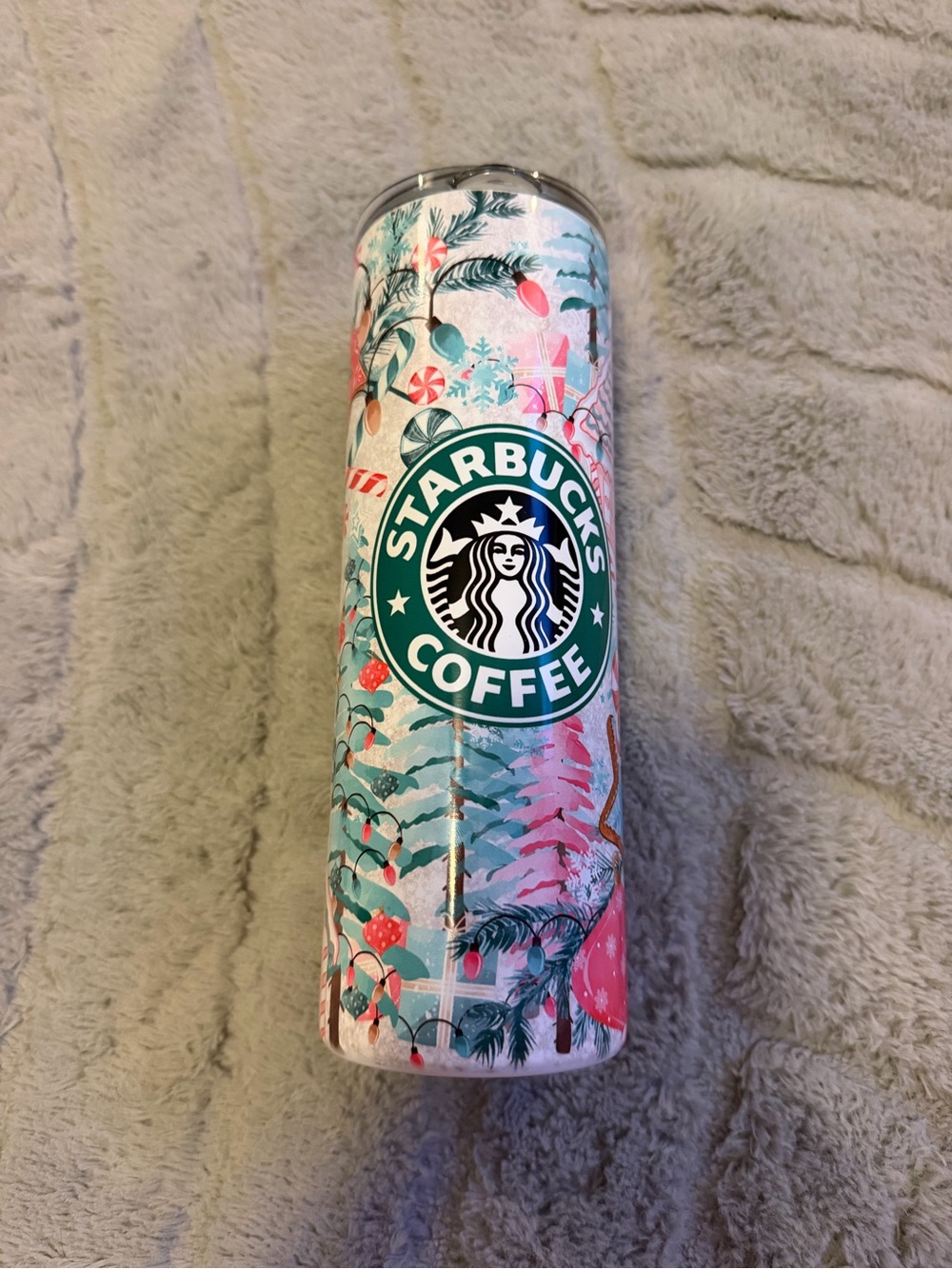 Starbucks Pink & Teal Holiday Tumbler